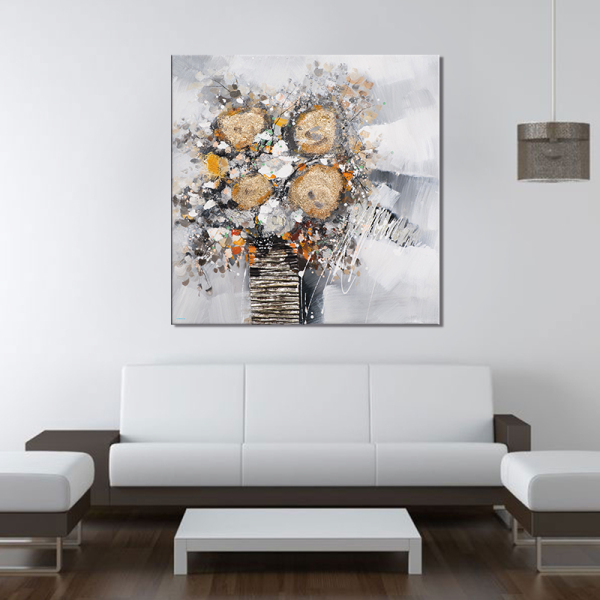 Original oil painting flowers home living room wall hanging oil painting foreign trade handmade painting professional customization and wholesale